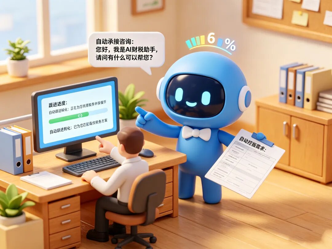 财税行业｜AI 员工落地财税服务：：自动承接征询、自动挖掘需要、自动跟进转化